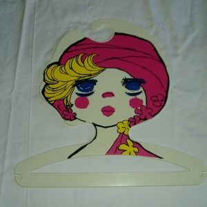 Vintage 60s Dress Hanger Mod Big Eyed Girl Italian